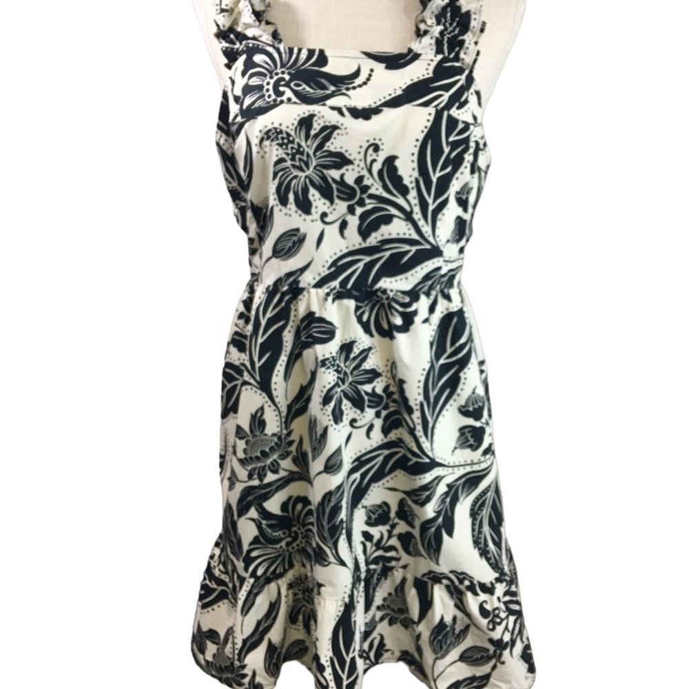 Who What Wear Boho Beachy Open Back Floral Batik Dress Cream Floral Size XXL